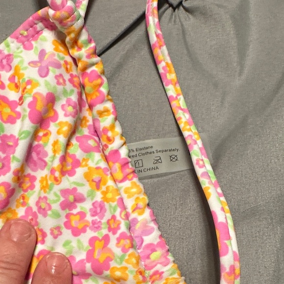 Floral Bikini Set with Pink and Yellow Accents - Picture 5 of 5